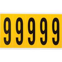 Individual Number and Letter Labels, 9, 4" H, Black on Yellow  SZ015 | TENAQUIP