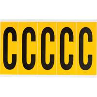 Brady 1560-C &eacute;tiquettes de lettres et chiffres individuels, C, 4" h, Noir sur jaune