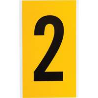 Brady 1570-2 Individual Number and Letter Label, 2, 6" H, Black on Yellow