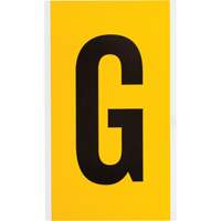 Brady 1570-G &eacute;tiquettes de lettres et chiffres individuels, G, 6" h, Noir sur jaune