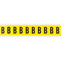 Brady 3430-B &eacute;tiquettes de lettres et chiffres individuels repositionnables, B, 1" h, Noir sur jaune