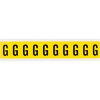 Brady 3430-G &eacute;tiquettes de lettres et chiffres individuels repositionnables, G, 1" h, Noir sur jaune