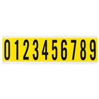 Repositionable Individual Number and Letter Labels Set, 0 to 9, 2" H, Black on Yellow  SZ326 | TENAQUIP