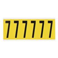 Brady 3450-7 Repositionable Individual Number and Letter Label, 7, 3" H, Black on Yellow
