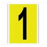 Brady 3470-1 &eacute;tiquettes de lettres et chiffres individuels repositionnables, 1, 6" h, Noir sur jaune