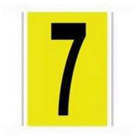Brady 3470-7 &eacute;tiquettes de lettres et chiffres individuels repositionnables, 7, 6" h, Noir sur jaune