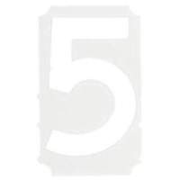 Brady 5130P-5 &eacute;tiquettes de lettres et chiffres gothiques individuels Quick-Align, 5, 3" h, Blanc