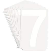 Brady 5130P-7 &eacute;tiquettes de lettres et chiffres gothiques individuels Quick-Align, 7, 3" h, Blanc