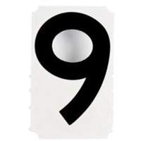 Brady 5140P-9 Quick-Align&reg; Individual Gothic Number and Letter Labels, 9, 4" H, Black