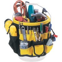 Kuny's SW-4122 Tool Bucket Organizer, 6" L x 11" W x 12" H, Nylon, Black/Yellow