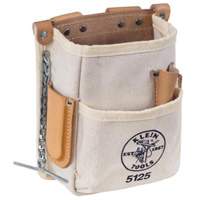 Klein Tools 5125 Pochette &agrave; outils tout usage, Porte-outil multiple, Toile/Cuir, 5 Poches