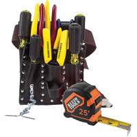Klein Tools 5300 ENS OUTILS ELECTRICIEN A/POCHETTE CEINTURE, Cuir, Blanc
