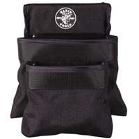 Klein Tools 5702 Pochette utilitaire &agrave; 2 poches s&eacute;rie PowerLine, 1000 Denier Cordura&reg;, Noir