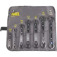 Klein Tools 68222 Ratcheting Box Wrench Set, Ratcheting Box, 7 Pieces, Imperial