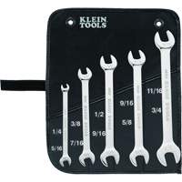 Klein Tools 68450 Wrench Set with Pouch, Open-Ended, 5 Pieces