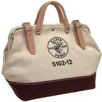 Klein Tools 5102-12 12" Heavy-Duty Tool Bag, Canvas, 1 Pockets, Brown/Natural