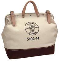 Klein Tools 5102-14 14" Heavy-Duty Tool Bag, Canvas, 1 Pockets, Brown/Natural