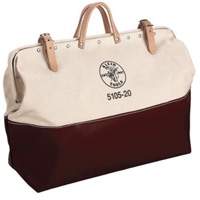 Klein Tools 5105-20 Sac d'outils robuste &agrave; fond haut de 20 po, Toile, 1 pochettes, Naturel