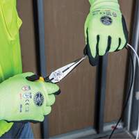 Klein Tools J203-8 Long-Nose Pliers, HD Side Cutters, Journeyman Handle, 8-9/16" L
