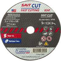 Cut-Off Wheel (A36T), 14" x 1/16", 1/4" Arbor, Type 1, Aluminum Oxide, 19000 RPM  TC314 | TENAQUIP