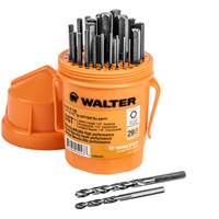 Walter Surface Technologies 01E118 Jobber Length Drill Bit Set, 29 Pieces, High Speed Steel