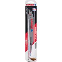 Lenox 1832143 Lame de scie alternative pour d&eacute;molitions, Carbure, 6 Dents par pouce, 9" lo x 1" la