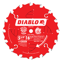Diablo D0516X Lame de scie circulaire, 5-3/8", 16 dents, Pour Bois