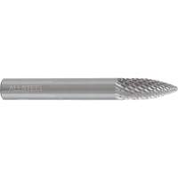 Allsteel 01W344 AllSteel Tapered Shape Carbide Burr, SG-1, 1/4" Dia., 1/4" Shank, 5/8" Depth of Cut