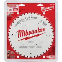 Milwaukee 48-40-1024 General Purpose Circular Saw Blade, 10", 40 Teeth, Wood Use
