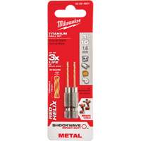 Milwaukee 48-89-4601 Shockwave Drill Bit, 1/16", Titanium, 5/8" Flute, 135° Point
