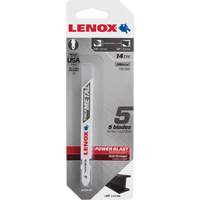 Lenox 1991560 Lames de scie sauteuse pour coupe du m&eacute;tal, Bim&eacute;tal, 14 Dents par pouce, 3-5/8" lo x 3/8" la