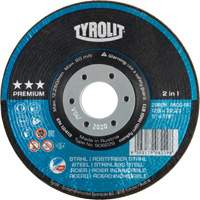 Tyrolit 908225 Rondeller Depressed Centre Grinding Wheel, 4-1/2", 36 Grit, 7/8", 13300 RPM, Type 29