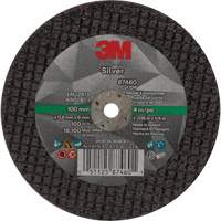 3M AB87460 Meule &agrave; tronçonner Silver, 4" x 0,04", Arbre de 1/4"-28, Type 1, C&eacute;ramique, 19100 Tr/min