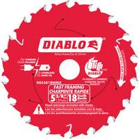Diablo D053818WMX Lame de scie circulaire rapide pour charpente, 5-3/8", 18 dents, Pour Stratifi&eacute;/Bois