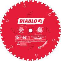 Diablo D1040W Lame de scie circulaire pour la coupe g&eacute;n&eacute;rale de poutres, 10-1/4", 40 dents, Pour Stratifi&eacute;/Bois