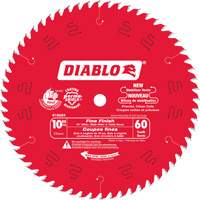 Diablo D1060X Lame de scie circulaire &agrave; finition fine, 10", 60 dents, Pour Stratifi&eacute;/Bois