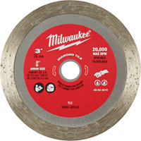 Milwaukee 49-94-3010 Lame pour coupe de carreaux, 3" x Arbre de 3/8", Losange, 20 000 Tr/min