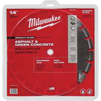 Milwaukee 49-93-7240 Lame de scie circulaire pour asphalte et b&eacute;ton vert, 14", Pour Asphalte/B&eacute;ton frais