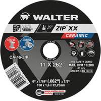 Walter Technologies Pour Surface 11X262 Meule &agrave; tronçonner en c&eacute;ramique Zip XX, 6" x 1/16", Arbre de 7/8", Type 1, C&eacute;ramique, 10 200 Tr/min