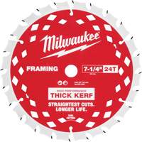 Milwaukee 48-40-0740 Lame de scie circulaire &agrave; charpente avec trait &eacute;pais, 7-1/4", 24 dents, Pour Bois