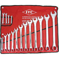 ITC 020215 ICW-16 Professional Raised Panel Wrench Set, Combination, 16 Pieces, Imperial