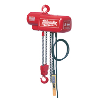 Milwaukee 9573 Electric Chain Hoist, 20' Lift, 4000 lbs. (2 tons) Capacity, 8 FPM