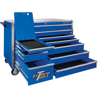 EX Professional Series Rolling Tool Cabinet, 11 Drawers, 55" W x 30" D x 46-3/8" H, Blue  TEP619 | TENAQUIP