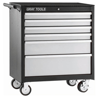 Gray Tools 99206SB Roller Cabinet, 6 Drawers, 34" W x 19-1/2" D x 39-1/8" H, Black