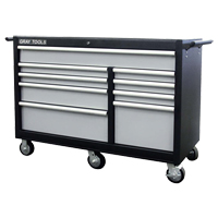Gray Tools 99209SB Roller Cabinet, 9 Drawers, 53" W x 24" D x 39-3/4" H, Black