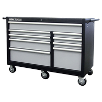 Roller Cabinet, 9 Drawers, 53" W x 24" D x 39-3/4" H, Black  TEQ532 | TENAQUIP