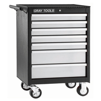 Gray Tools 99507SB Roller Cabinet, 7 Drawers, 26-1/2" W x 18" D x 39-13/100" H, Black