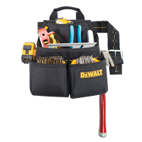 Combo sac et ceinture d'outils et clous pour encadreur à 6 pochettes, Polyester, Noir  TEQ608 | TENAQUIP