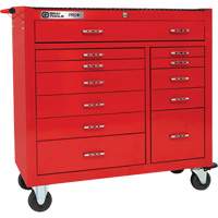PRO+ Series Roller Cabinet, 12 Drawers, 42" W x 19" D x 43-1/2" H, Red  TER028 | TENAQUIP
