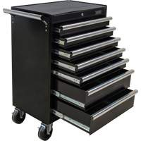 Aurora Tools TER065 Industrial Tool Cart, 7 Drawers, 27" W x 18-3/4" D x 39" H, Black